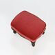 Baroque style foot stool in carved wood with coral velvet upholstery
