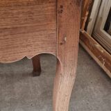 Solid oak farmhouse table, one drawer, vintage, early 20th century.