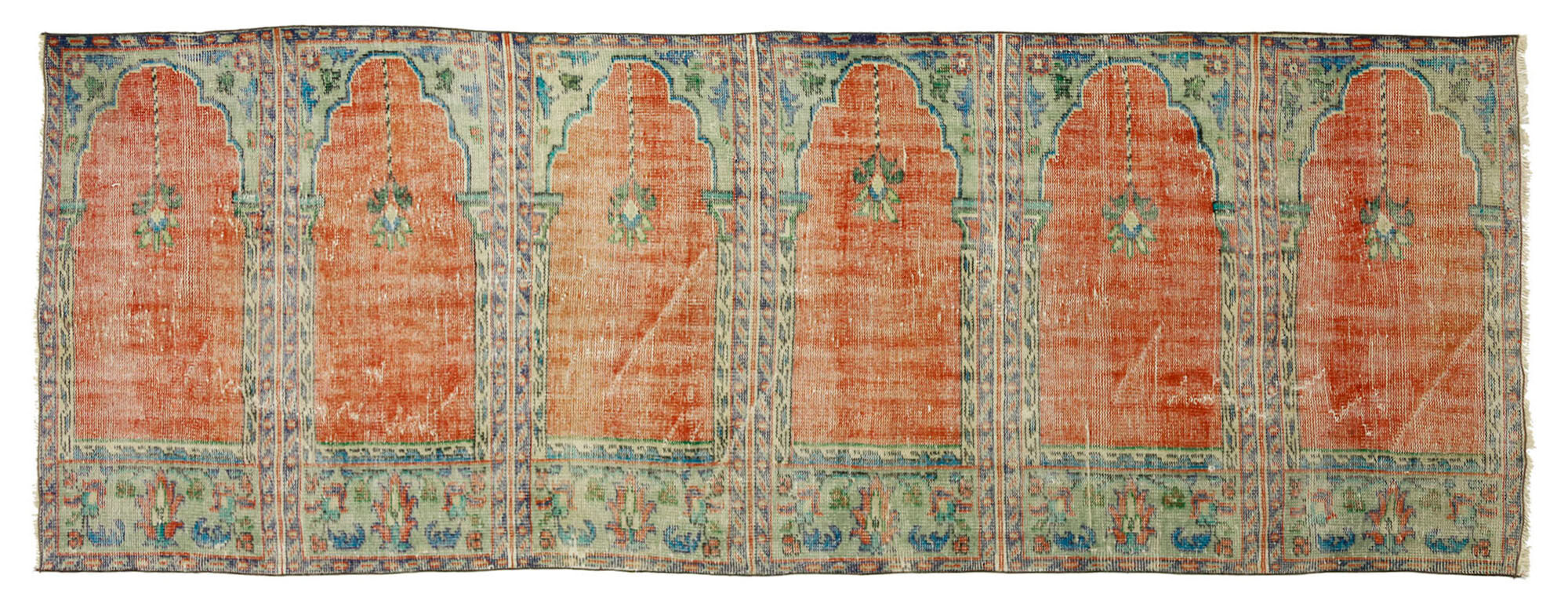 Anatolian handmade vintage rug 326 cm x 115 cm