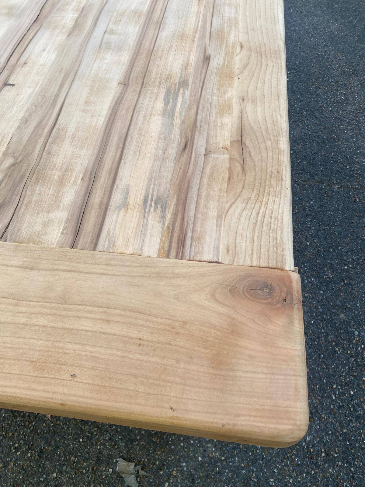 Renovated extendable farmhouse dining table made of solid wood, 200cm, 1950.