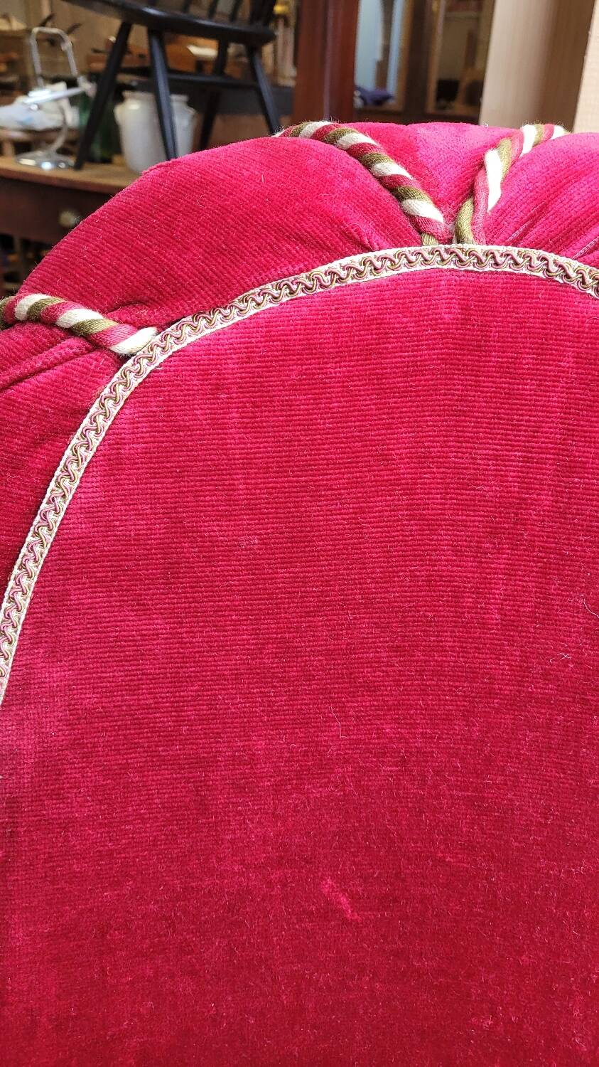 Velvet corner toad armchair, Napoleon III period