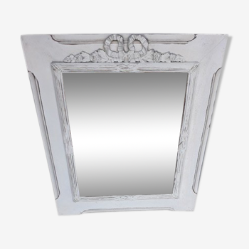 Miroir Louis XVI fronton shabby chic 70x60cm ep 1940