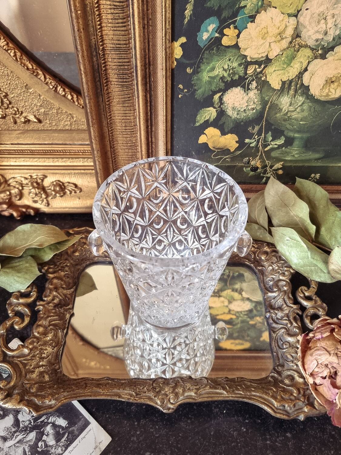 Vintage crystal ice bucket