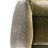Vintage green two-seater sofa with fringes