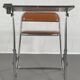 Pupitre pliable écolier vintage assise en similicuir