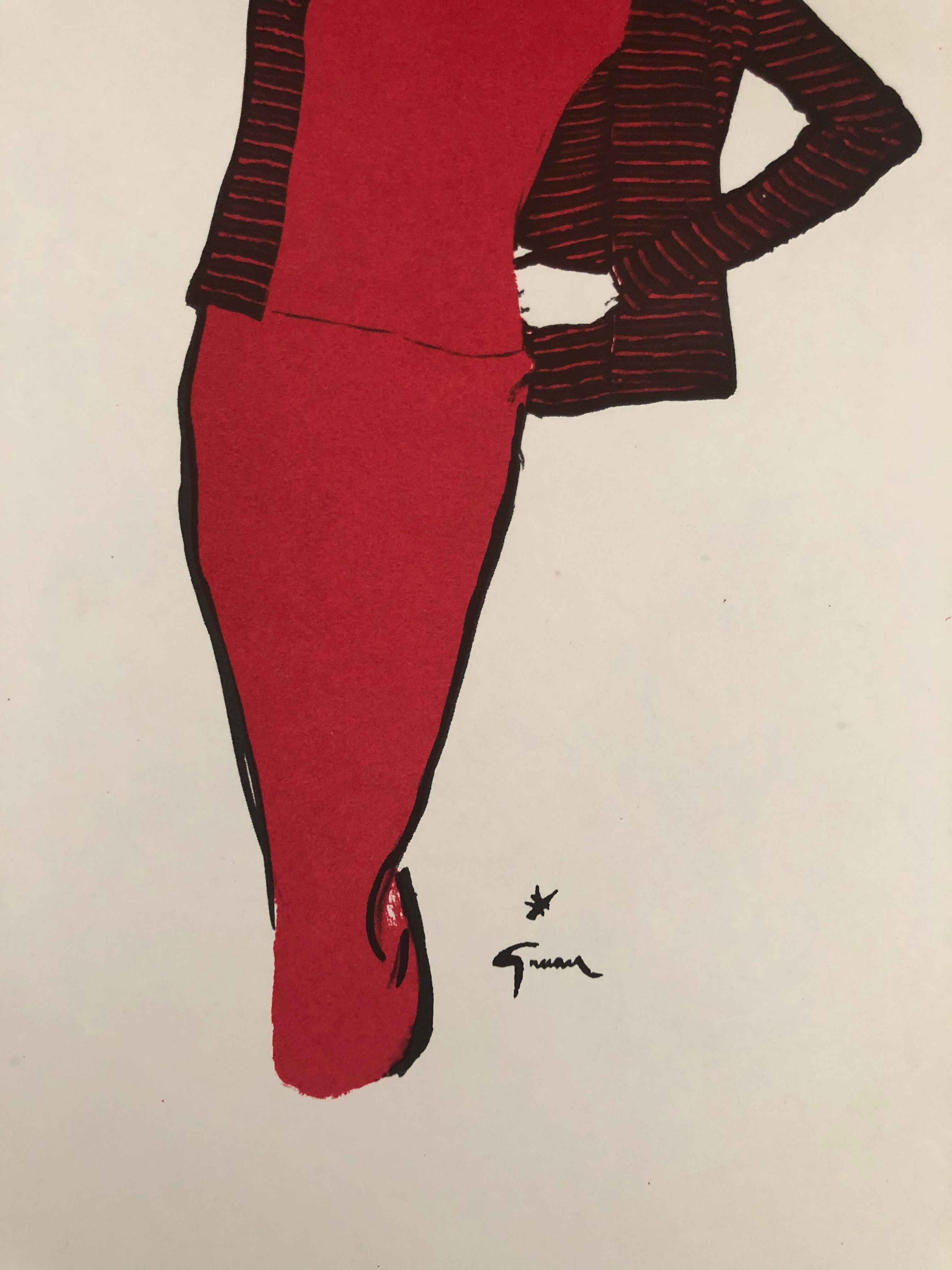 Fashion illustration 1957 by René Gruau