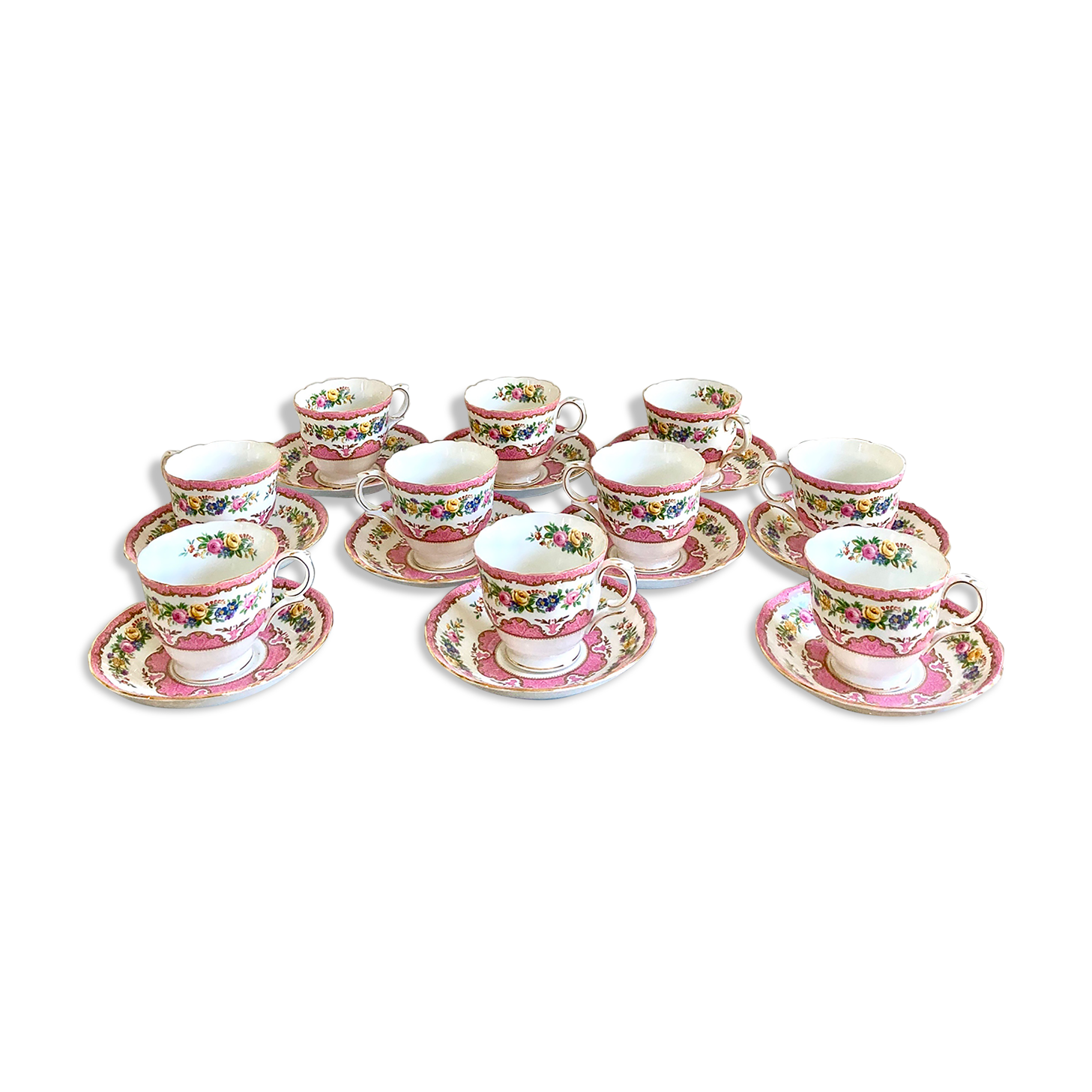 10 English tea cups «Crown» Staffordshire