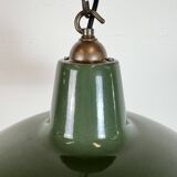 Industrial Green Enamel Factory Pendant Lamp from Multi Electrical Co,1960s
