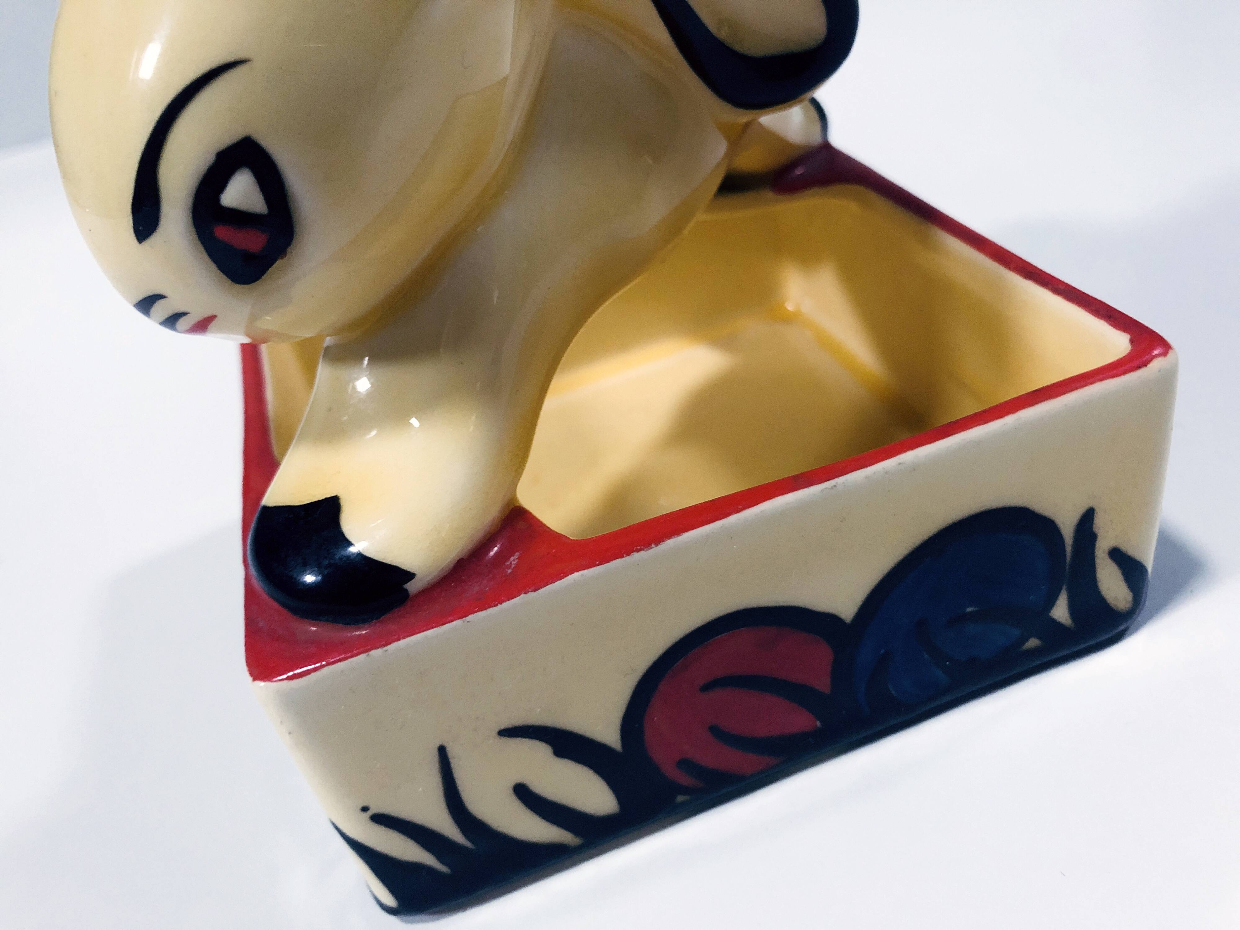 Rabbit Ashtray • Empty Pocket • Earthenware • Art Deco • Ditmar Urbach • 1930