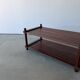 Pine slatted coffee table in vintage 1970s Scandinavian design.