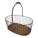 Small wicker and green metal basket