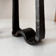 Brutalist wrought iron candlestick pair