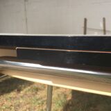 Table and 4 green water formica chairs 60's