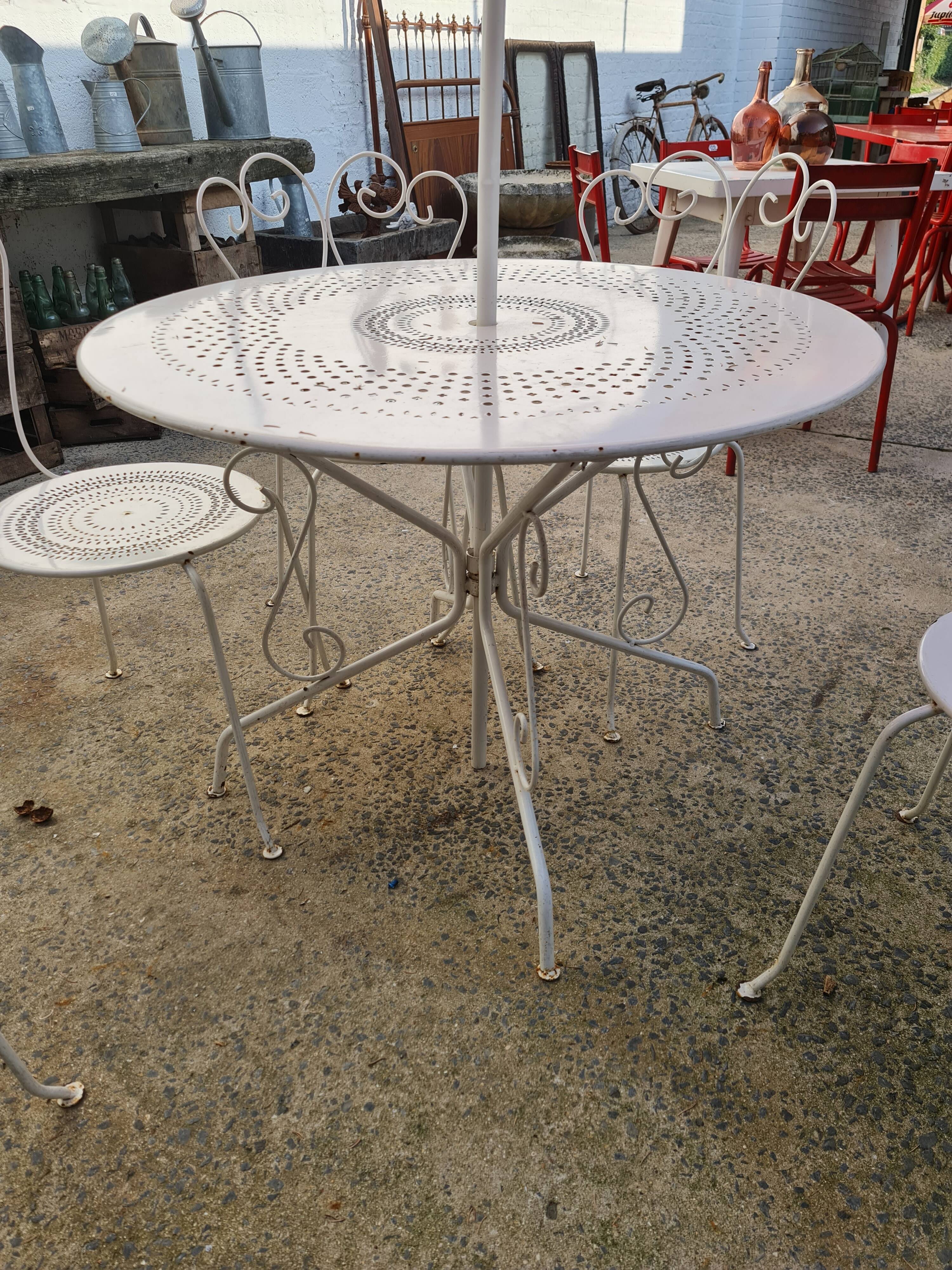 Salon de jardin fer forgé blanc