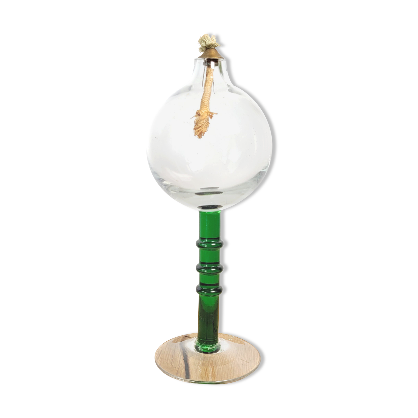 Blown glass oil lamp