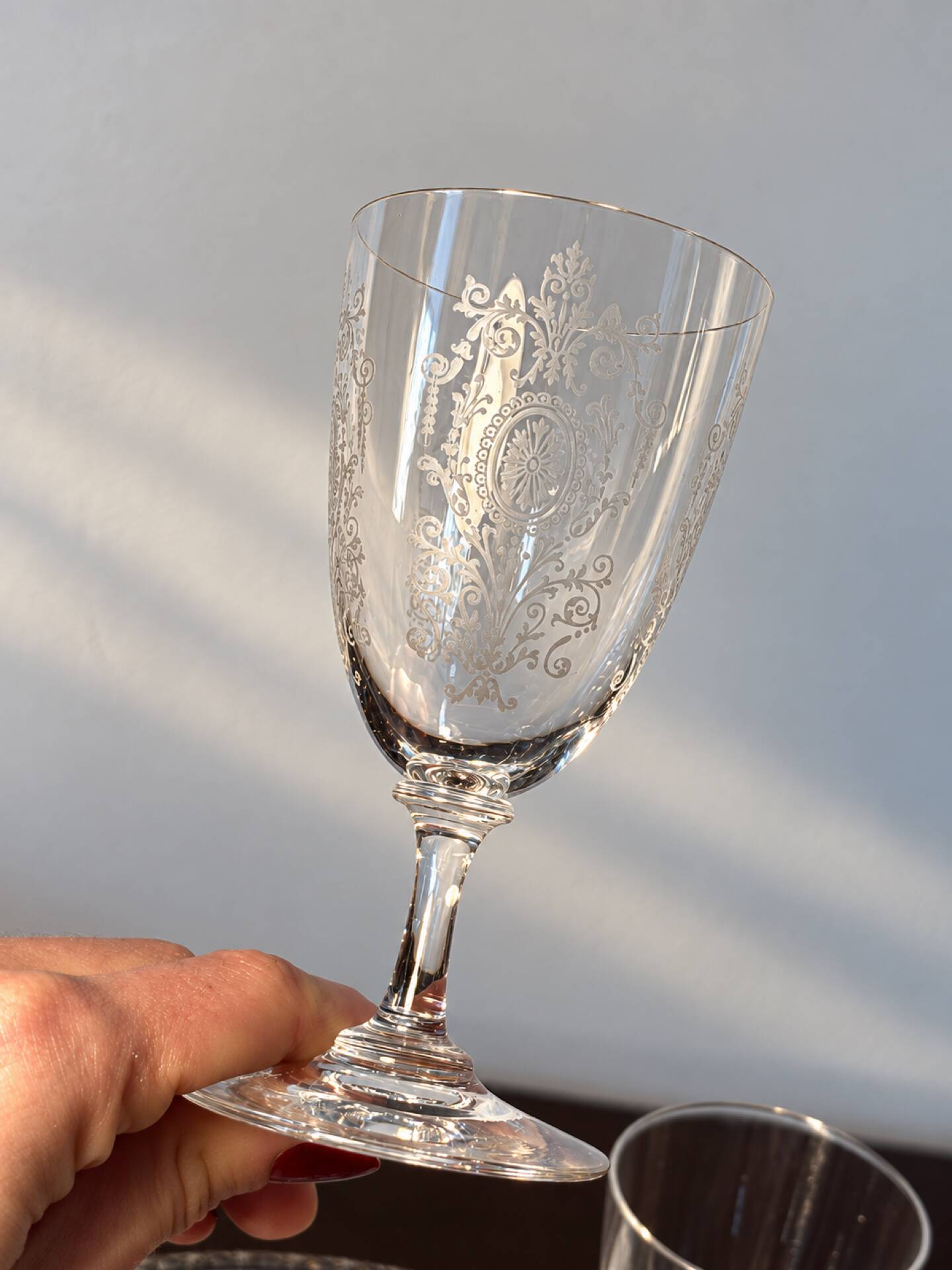 6 Baccarat glasses Funel shaped late 19th - early 20th century 