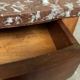Art Deco bedside table in wood and marble