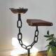 Meuble d'appoint, cendrier brutaliste en fer forgé et bois