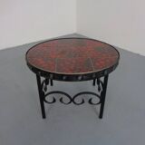 German Brutalist Side Table in Ceramic and Cast Iron, 1960s