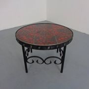 German Brutalist Side Table in Ceramic and Cast Iron, 1960s