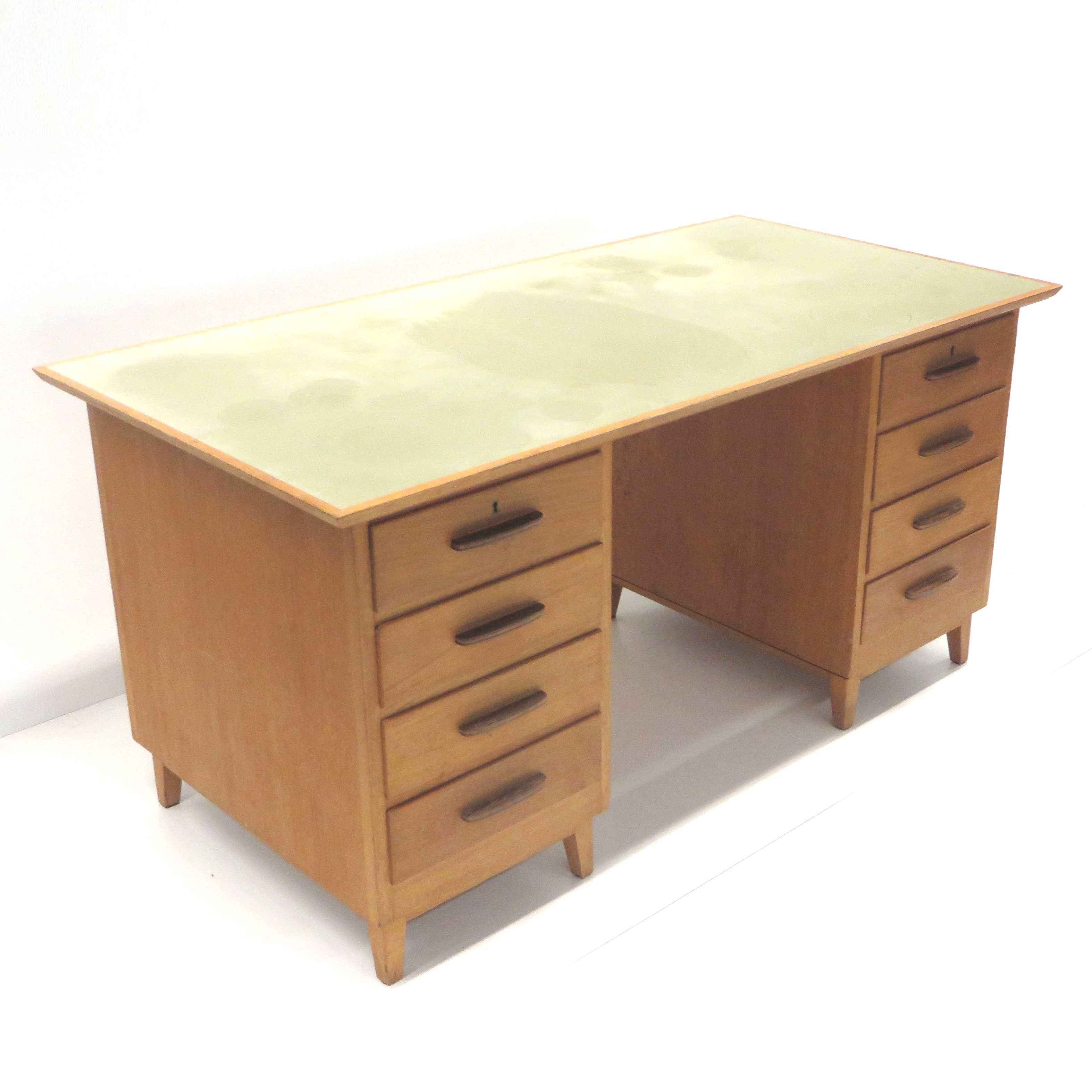 Vintage desk with light green