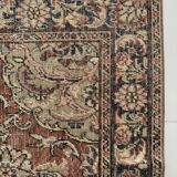 Tapis Vintage en laine nouée à la main, tons bleus et rouges, tapis Floral oriental turc, 125x217 Cm
