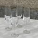 4 champagne flutes in transparent glass model Isabelle vintage 1970