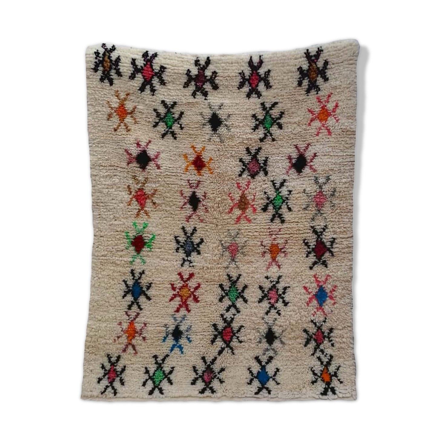 Handmade berber neon carpet 130 x 98 cm