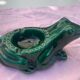 Advertising ashtray l'héritier-Guyot Dijon in vintage and collector's green enamelled ceramic