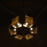 Mid-century design brass and resin pendant, 1960s / Hungary