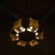 Mid-century design brass and resin pendant, 1960s / Hungary