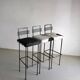 3 wrought iron bar stools | Olsson & Dam | Sweden | 1990s