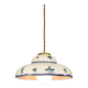 Lampe pendentive vintage en céramique et laiton faite à la main