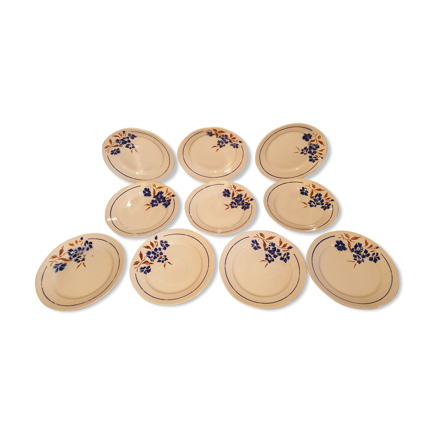 Suite of 10 Flat plates Badonviller