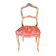 Wooden chair with varnished wood and red satin brocade fabric, 1920