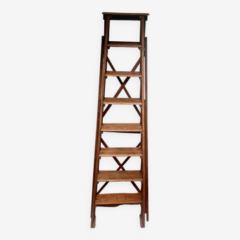 Restored vintage wooden stepladder