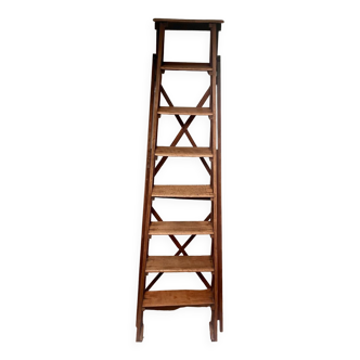 Restored vintage wooden stepladder