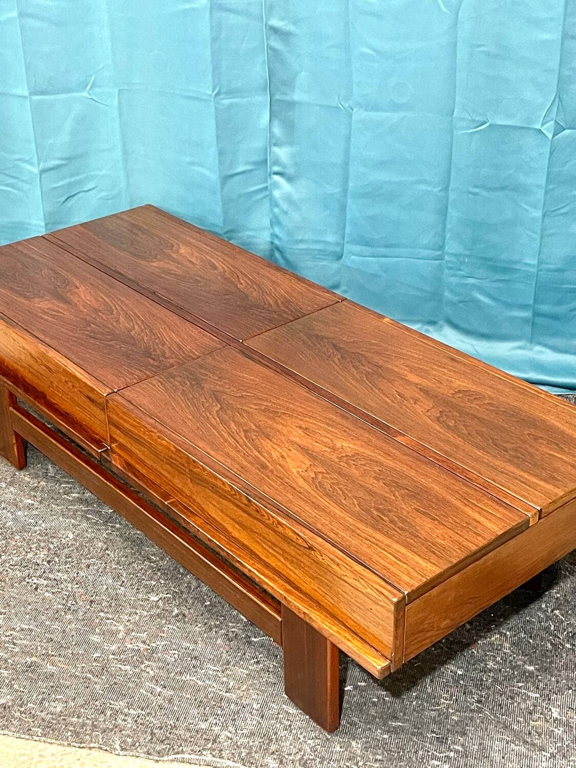 Michelucci Giovanni coffee table, Italian design, rosewood