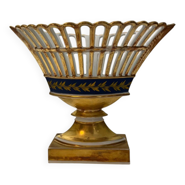 Corbeille ancienne style Empire en porcelaine