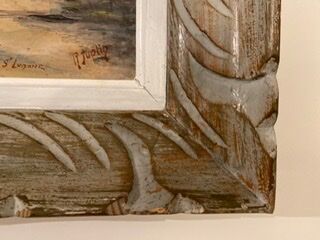 Ancient painting, Breton landscape, Saint Lunaire, signed, 1950s
