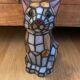Lampe chat vintage en verre et métal