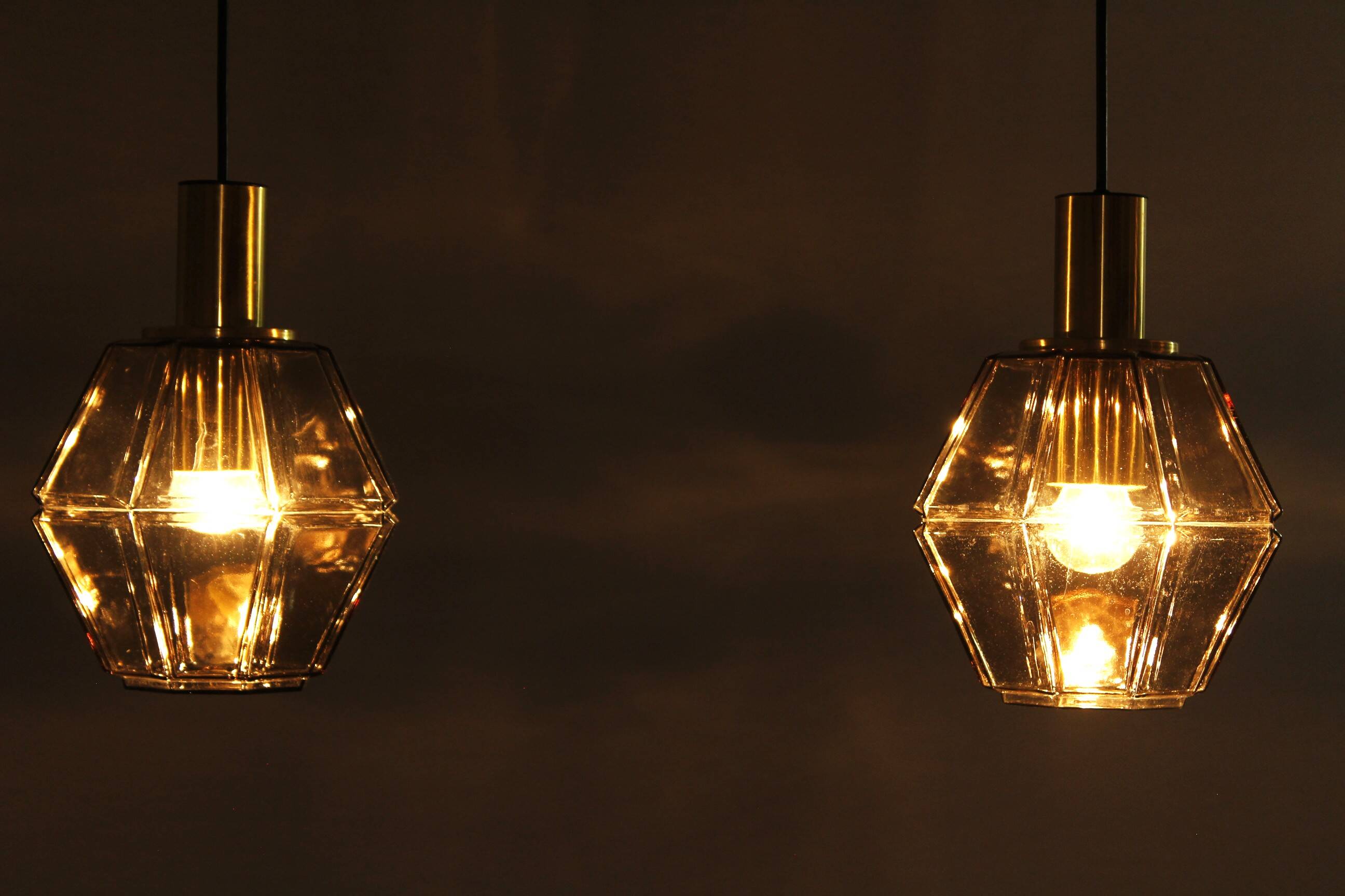 Pair of Lamps by Glashütte Limburg, Germany 1970s