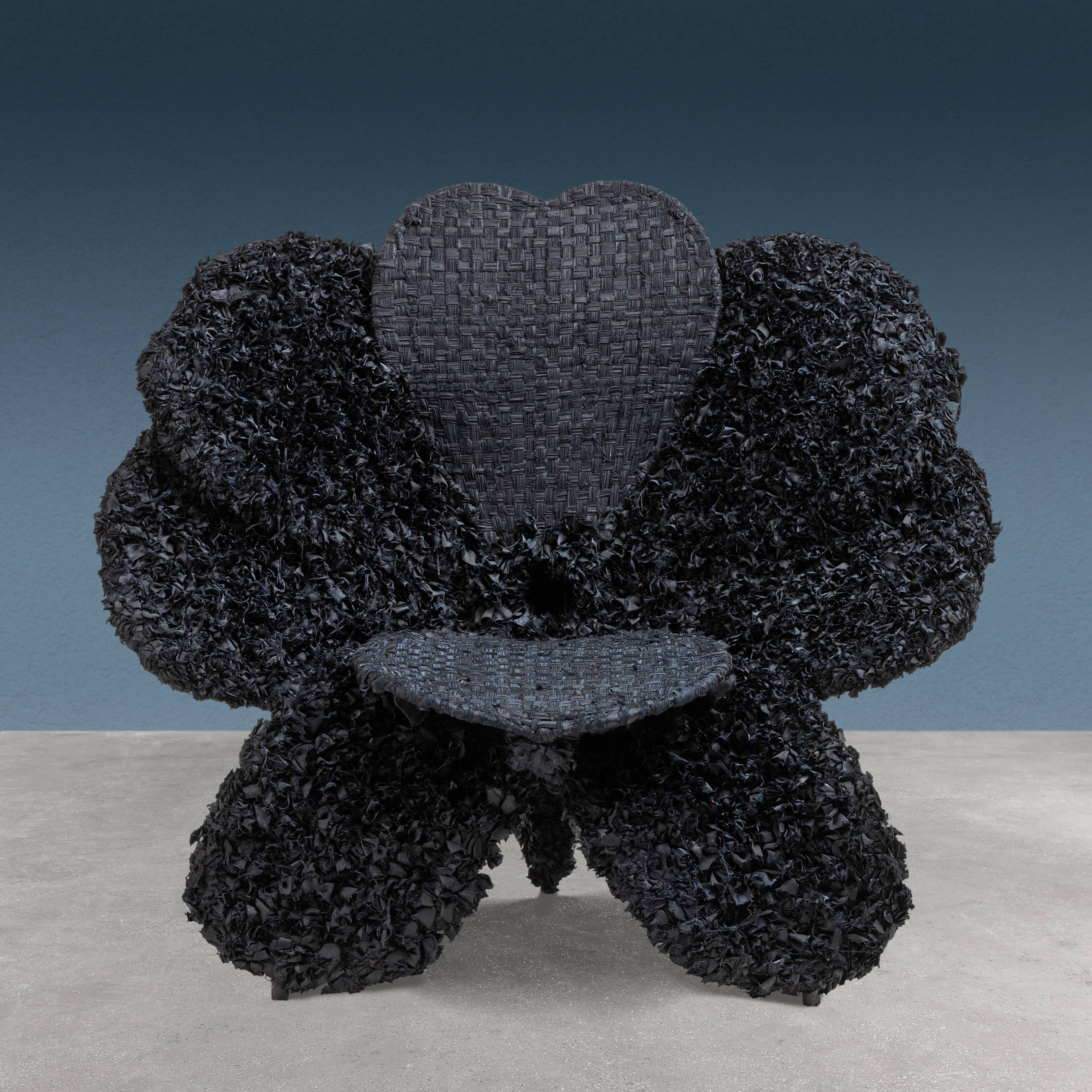 Fauteuil Fiore Bulat, série Tessuto, en fer, design Anacleto Spazzapan