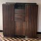 Art Deco oak sideboard with green marble top – 1930s