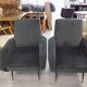 Paire de fauteuil en velours gris