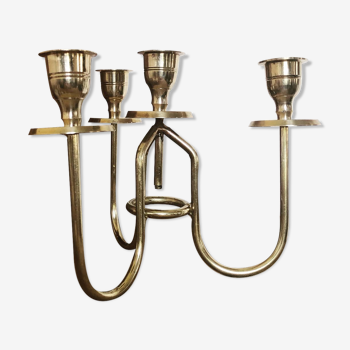Four-spoke brass chandelier
