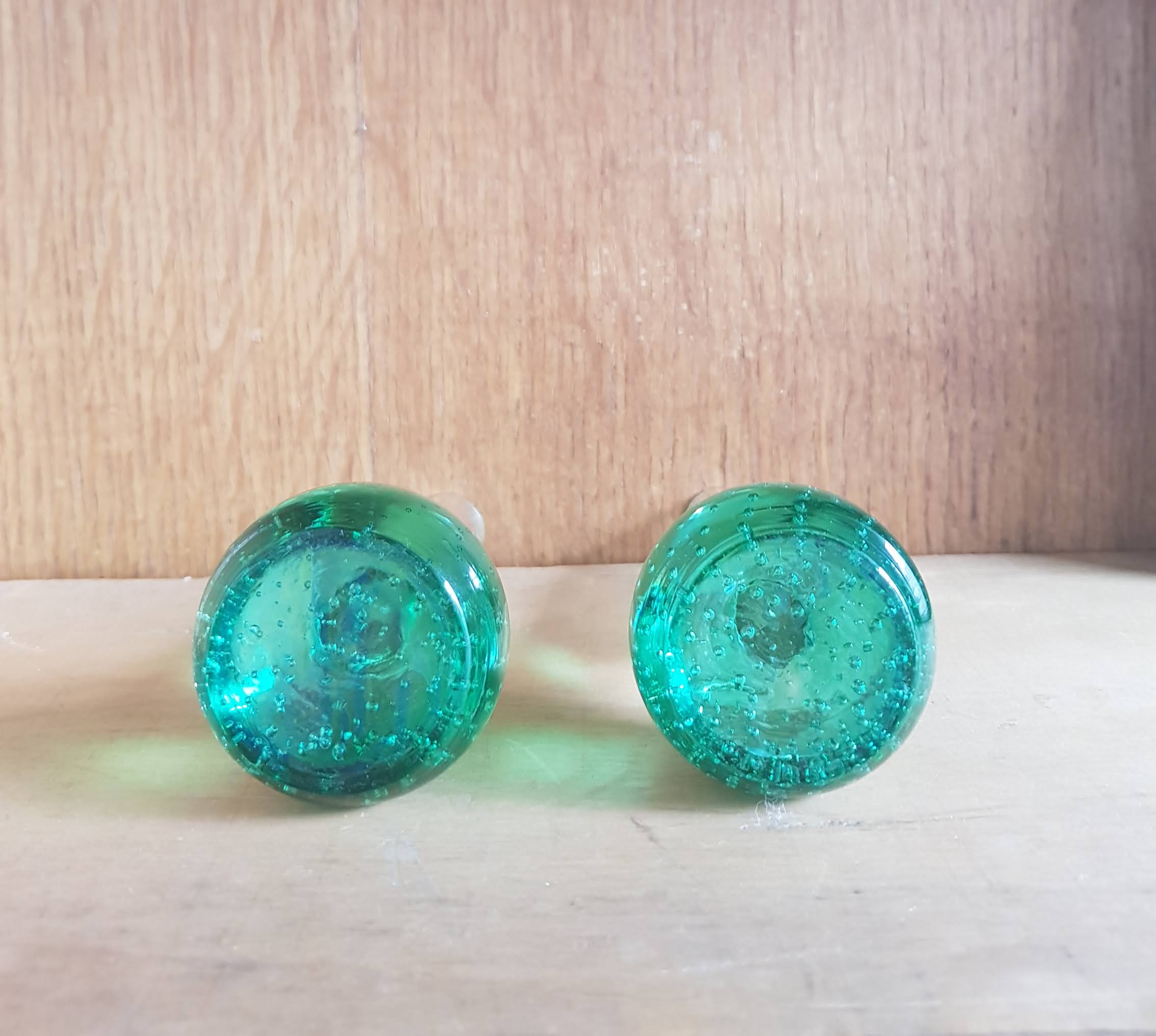 Set of Two Scandinavian Soliflore Bubble Glass Vases, 1960s