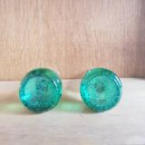Set of Two Scandinavian Soliflore Bubble Glass Vases, 1960s
