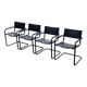 Set of 4 Bauhaus cantilever chairs in black imitation leather design