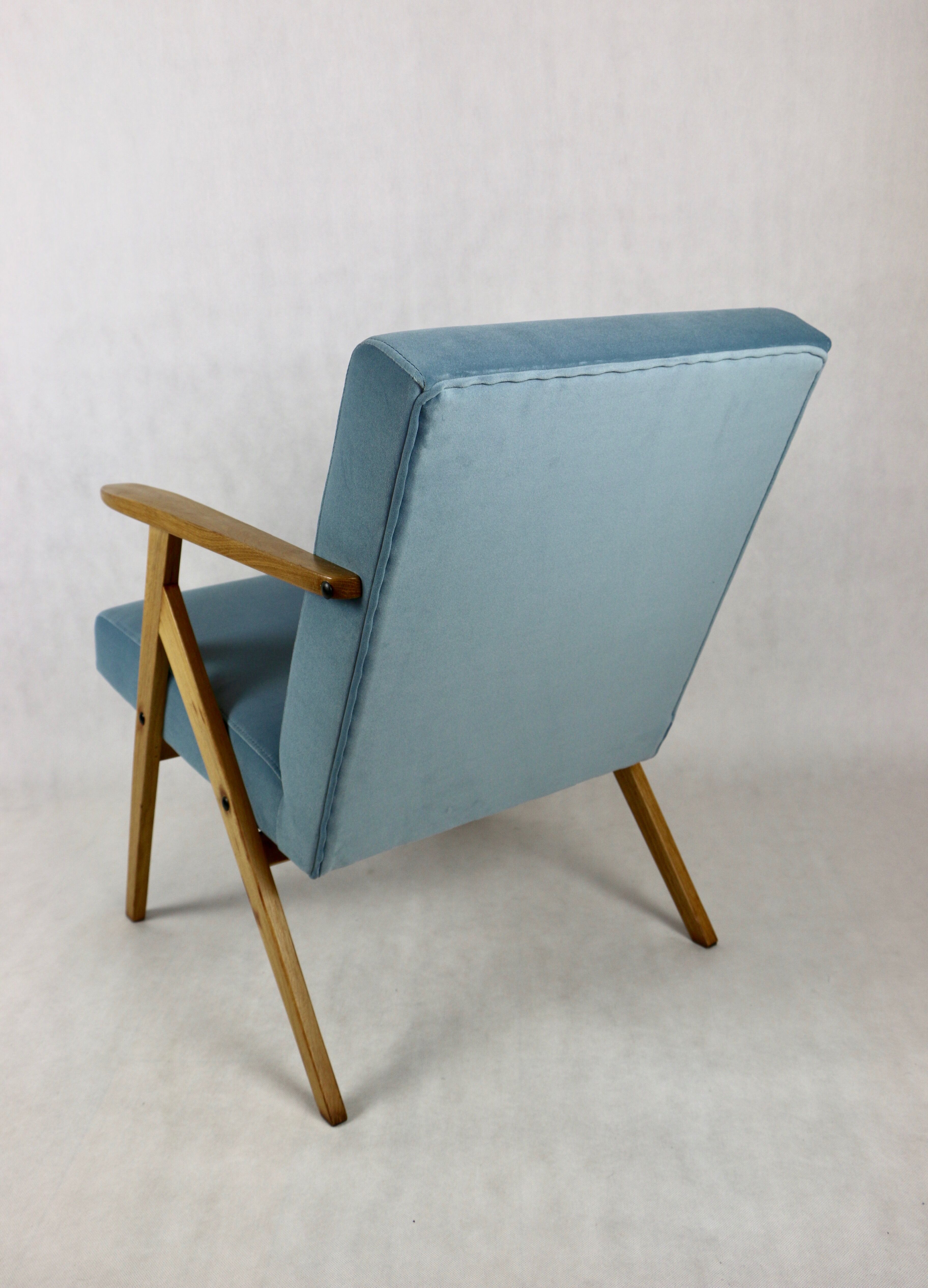 Vintage armchair in light blue, 1970s